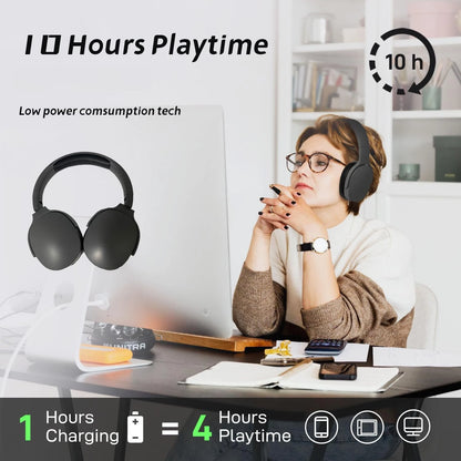 Stereo Surround Sound Headsets Wireless Bluetooth Headphone Over Ear Sports Gamer Earphone TF/AUX Music Player with Mic Handfree